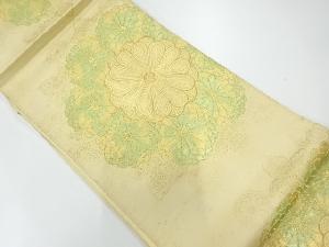 アンティーク　花模様織出し袋帯（材料）